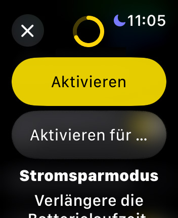 Möglicher Screen einer Apple Watch nach Anwendung des AIM Prinzip