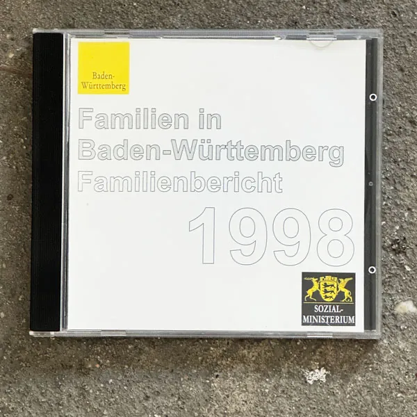 Der Familienbericht des Landes Baden Württemberg von 1998 als CD.